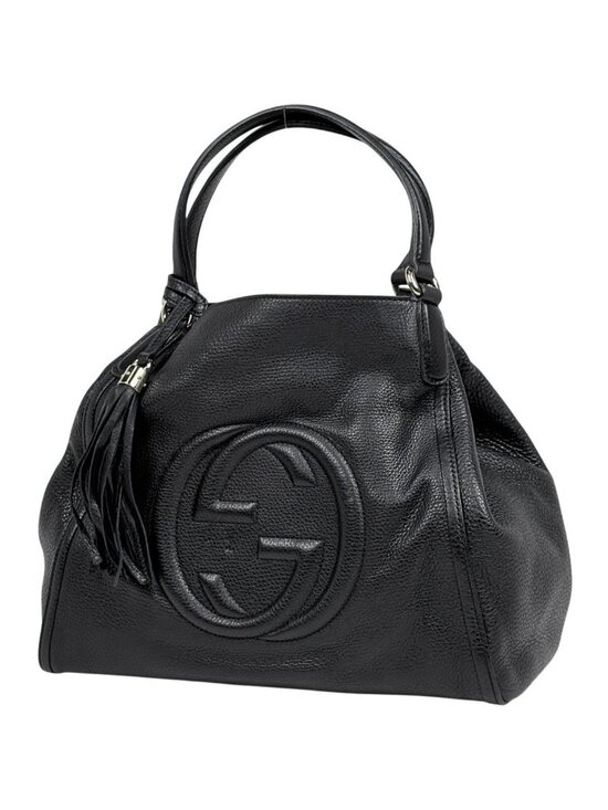 Gucci Handbags - Gucci Soho Tote Fringe Interlocking Leather Black
